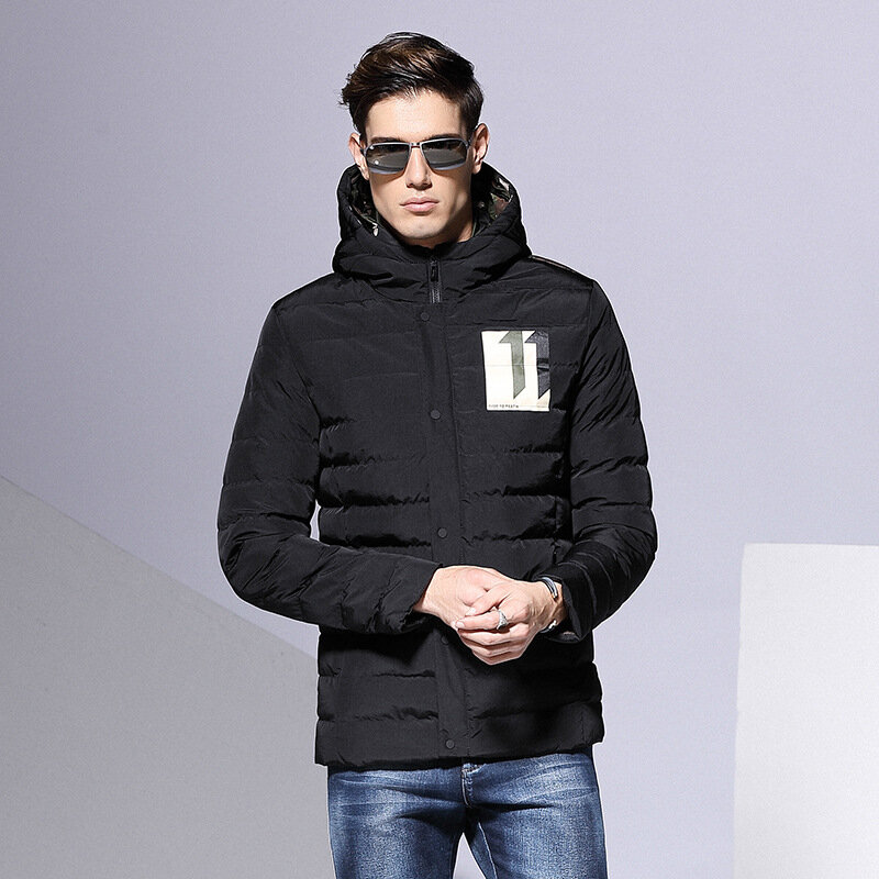 Men's Keep Warm Cotton Short Fund Men's Loose Coat Youth Even Hat Cotton-padded Clothes