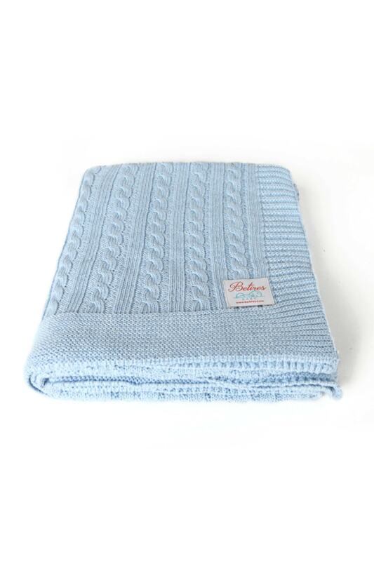 Cobertor de bebê de malha azul