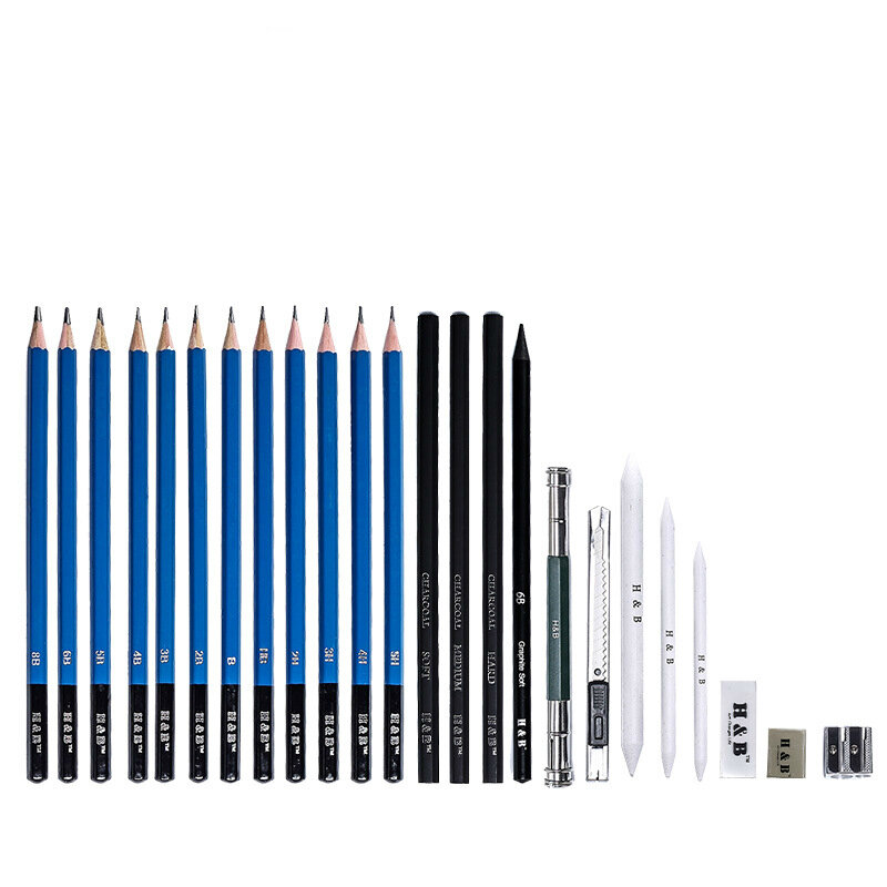 24 pcs/set HB-PB24SS Sketch Set for Beginners Students with Adult Hand-painted Painting Professional Art Tools
