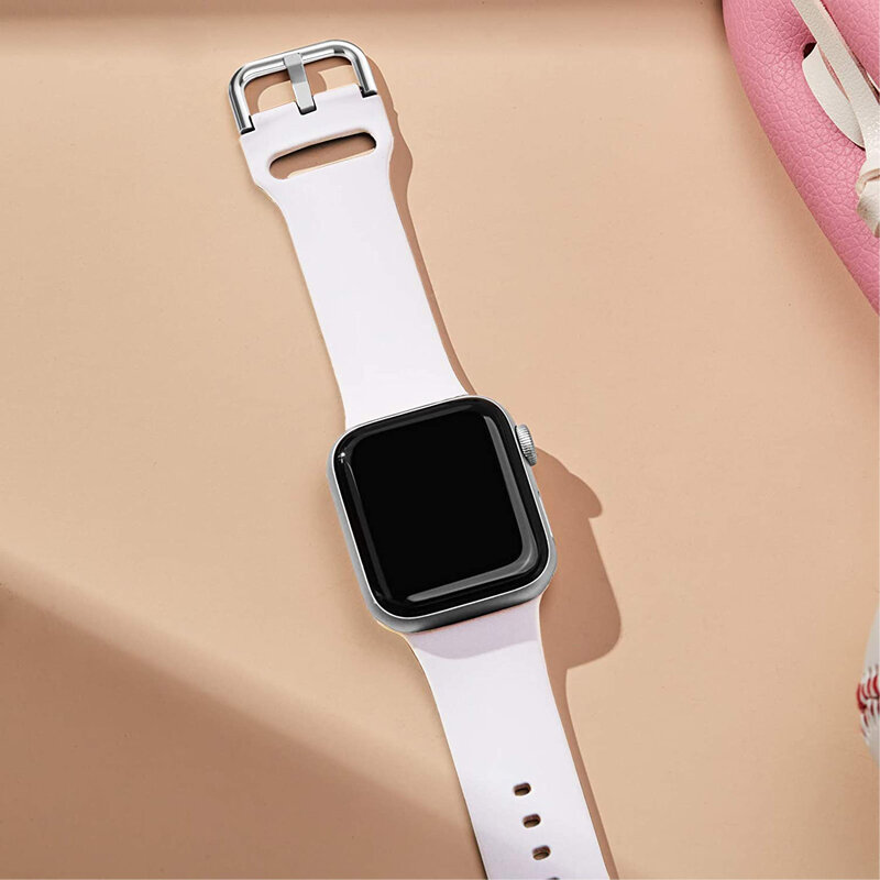 Strap für Apple uhr 6 band 44MM 40MM 38MM 42MM Silikon gürtel Schlank Sport armband Armband für correa iwatch serie 5 4 3 SE 6