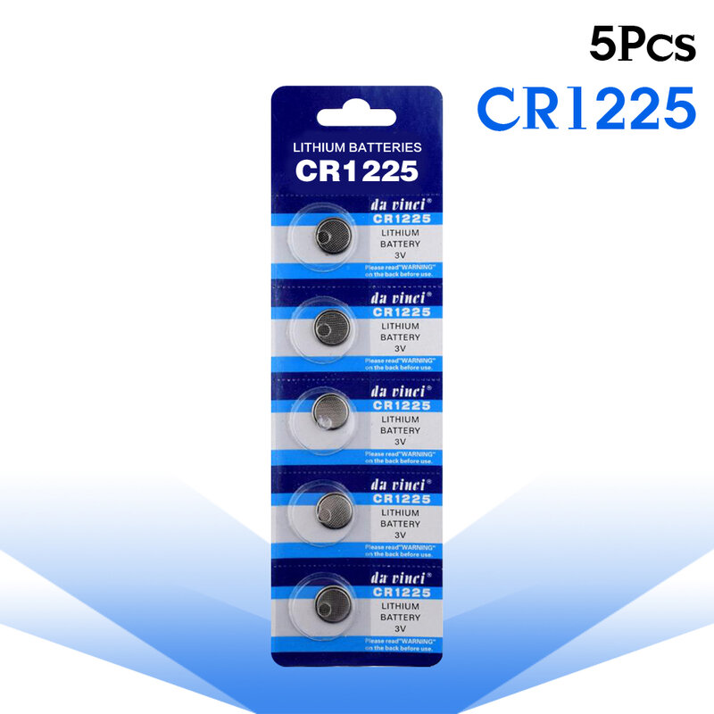5pcs/1card CR1225 Button Batteries LM1225 BR1225 KCR1225 Cell Coin Lithium Battery 3V CR 1225 For Watch Electronic Toy Remote