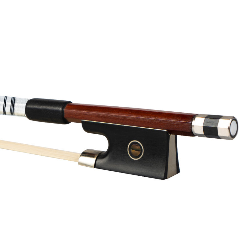 4/4 Brazilwood Ebony Frog Violin White Horsehair Violin Bow Exquisite Workmanship And Elegant Design Straight And Nice Balance