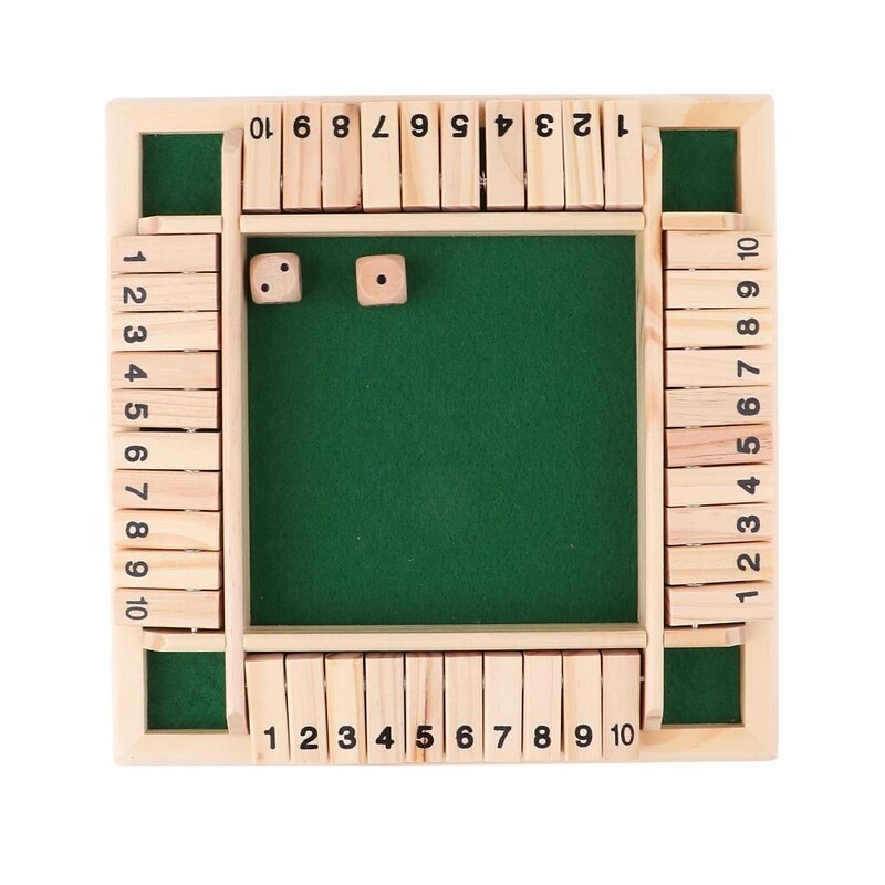 Jogo de tabuleiro de luxo com 4 lados e 10 números, conjunto de caixa para festa em dado, clube e jogos para famílias adultos