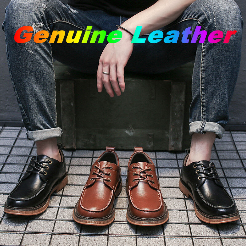 Sapatos casuais masculinos de negócios couro genuíno masculino estudante oxford condução trabalho ao ar livre 2021 primavera moda desinger