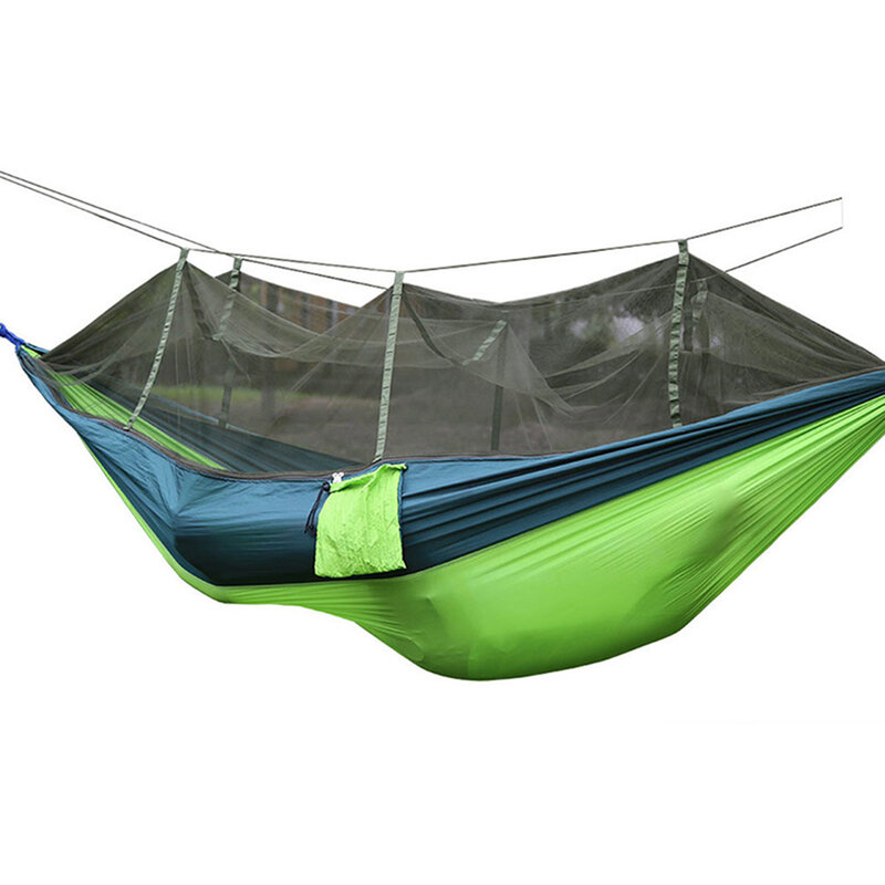 Camping Hangmat Met Klamboe Draagbare Hangmatten Lichtgewicht Nylon Met Boom Bandjes Voor Outdoor QP2