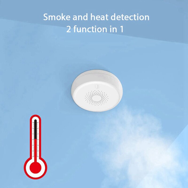Tuya-Detector de humo inteligente Zigbee para el hogar, Detector de humo inalámbrico, utilizado en conjunto con aplicaciones Smart Life