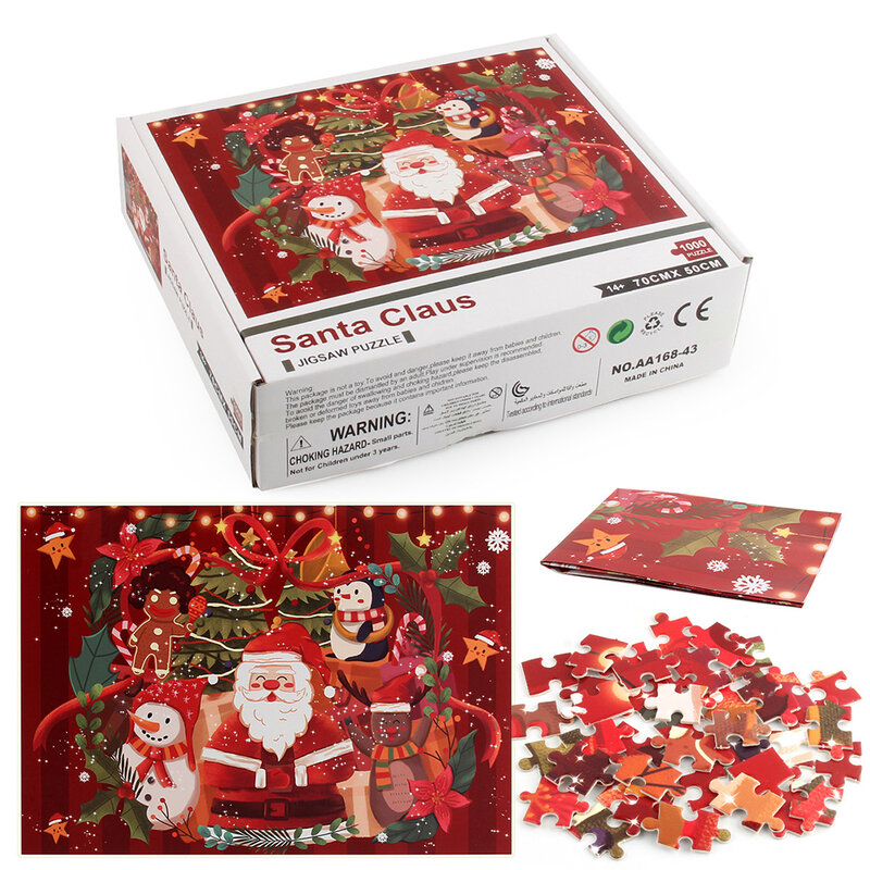1000 sztuk wzór ze świętym mikołajem Puzzle Jigsaw Christmas Gift Self Assembly dla dzieci
