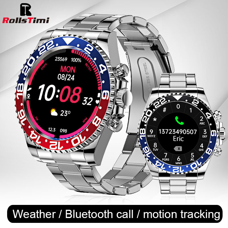 Rollstimoli New Smart Watch uomo Business fashion movimento Fitness IP68 Bluetooth Call Smart Bracelet per Xiaomi Phone Android ios