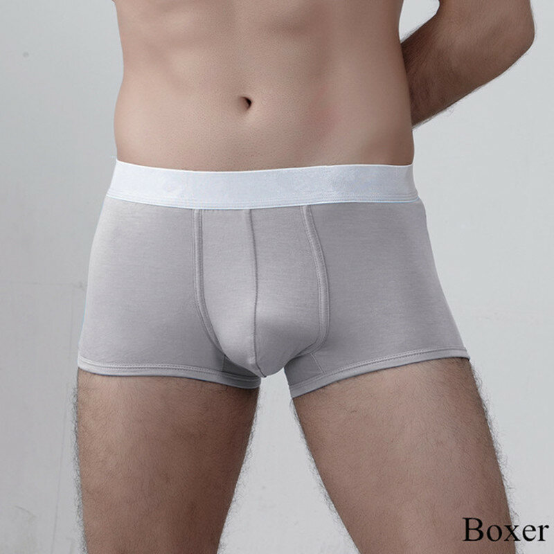 Sexy men boxers de seda homme algodão respirável sólido meados cintura esporte cueca masculina calcinha para pênis grande M-XXXL