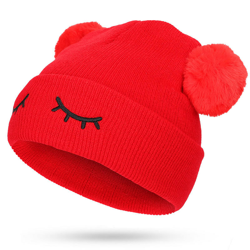 Chapeaux d'hiver pour bébés filles et garçons, garde au chaud, Double fourrure, tricot au Crochet, bonnet pour enfants