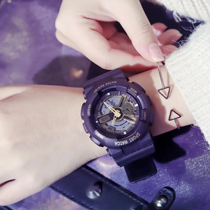 클래식 디자인 S 충격 스포츠 여성용 시계, 쿼츠 디지털 시계, 남성 젤리 시계, 여성 시계, 방수
