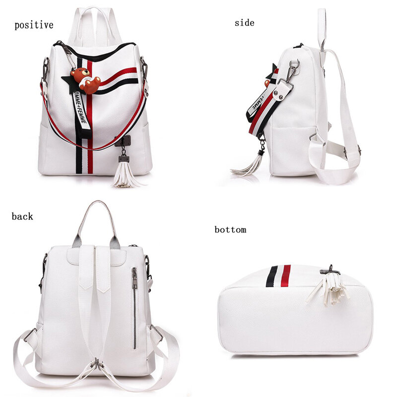 Роскошные женские рюкзаки, высококачественный кожаный рюкзак с кисточками для девочек, школьные сумки с лентами, большая сумка на плечо, 8 цветов