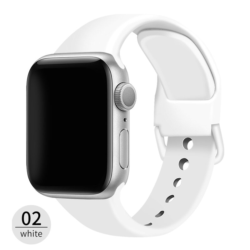 Pasek silikonowy dla pasek do Apple Watch 44mm 40mm 42mm 38mm 40 44 42mm gumowa bransoletka do zegarka smartwatch br acelet iWatch serie 3 4 5 6 se