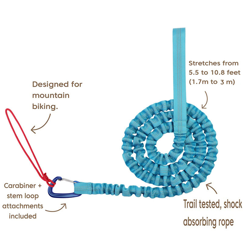 Corda da traino per bambini MTB-corda elastica per bici da bambino | Compatibile con tutte le Mountain Bike | Arrampicata più facile | Carico nominale 500lb