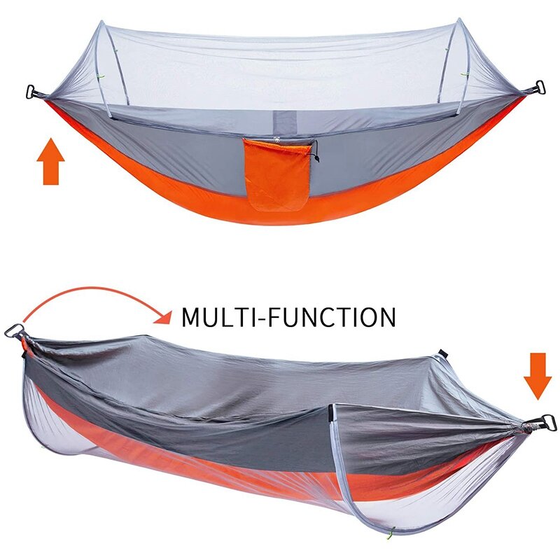 New 1-2 Portable Person Camping Outdoor Hammock with Mosquito Net Swing Sleeping Lightweight Travel Bed for Hiking