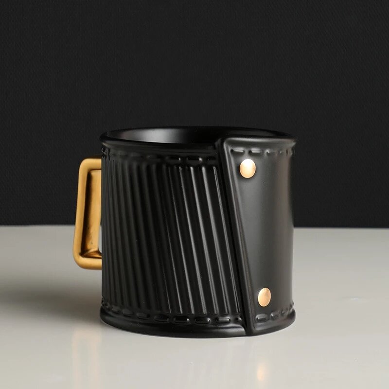 Novo personalizado caneca edição limitada preto rebite chaveiro xícara de café escritório teacup men alta qualidade melhor presente aniversário do feriado