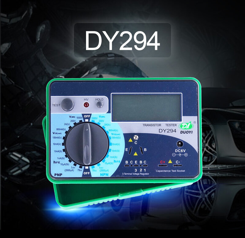 DY294 다기능 디지털 트랜지스터 분석기 테스터, 반도체 다이오드, 3 극관 역방향 AC DC 전압 커패시턴스 FET