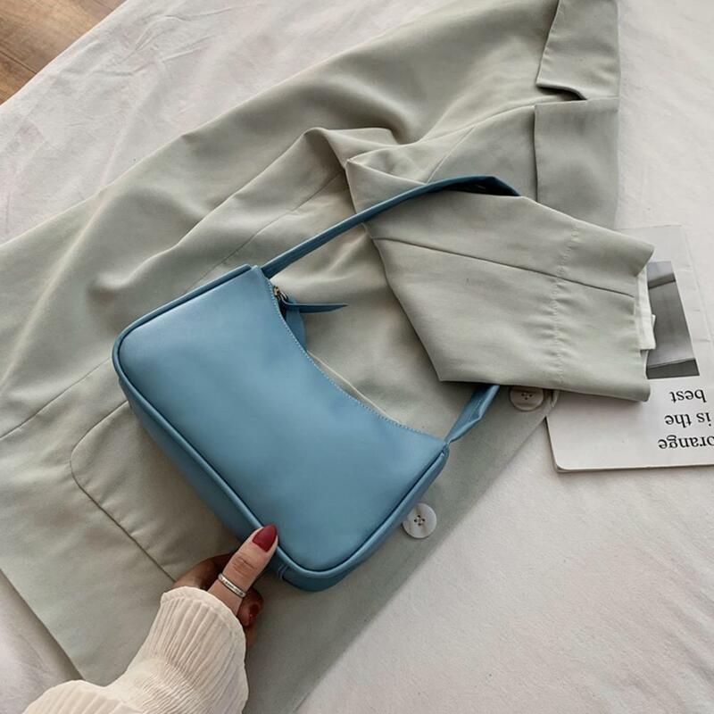 Bolso de hombro con cremallera del bolso para mujer, bolsa anticaída, suave exquisito, a la moda, 2021