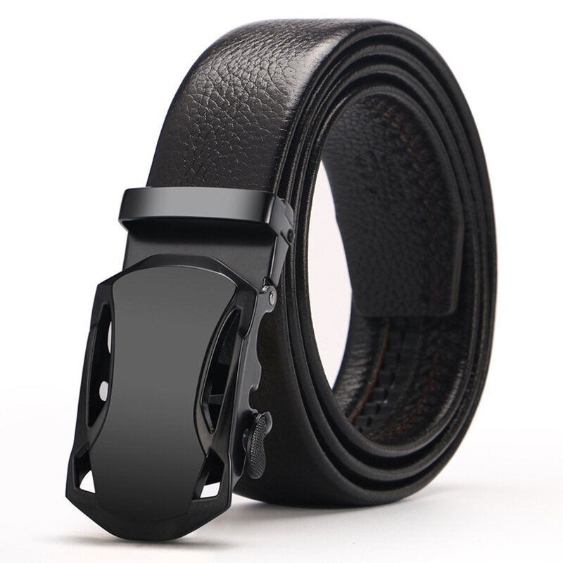 Men Leather Belt For Jeans Casual Automatic Buckle Waist Strap Business Accessories