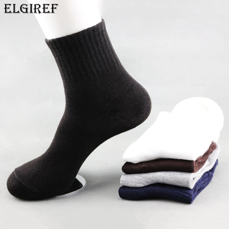 1 Pairs All Seasons Men Business Casual Cotton Socks Spring Summer Autumn Winter Solid Colors Crew Socks Male Breathable Socks