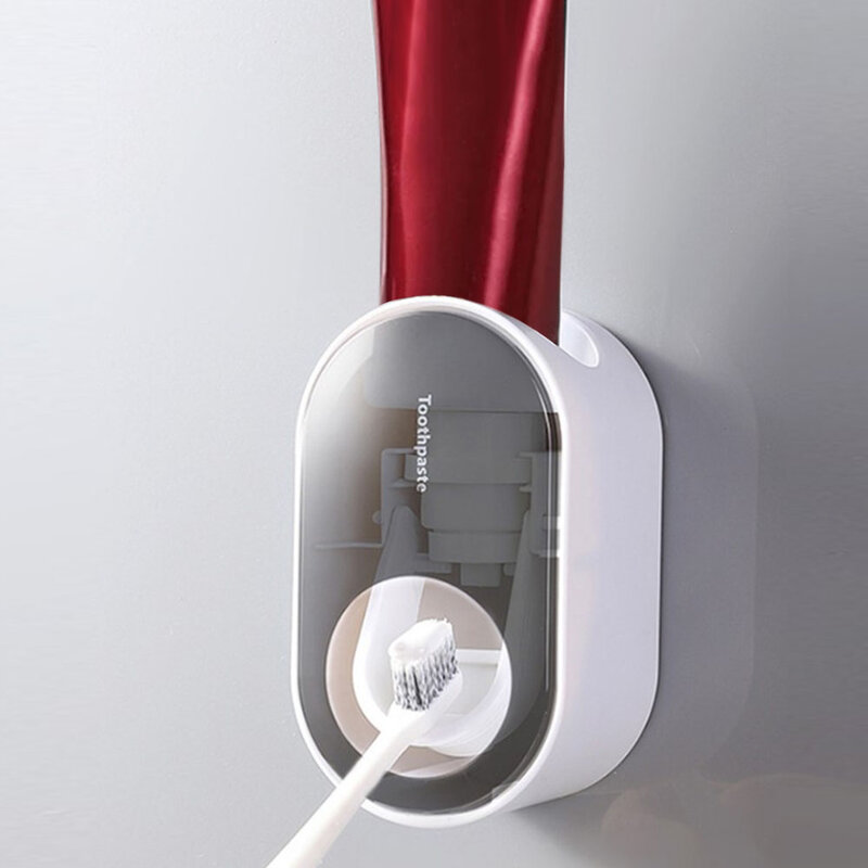 ยาสีฟันอัตโนมัติOne-TouchติดผนังPunchฟรียาสีฟันSqueezerป้องกันฝุ่นขาตั้งผู้ถืออุปกรณ์ห้องน้ำ