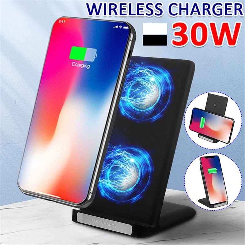 30W Qi Wireless Charger Stand For iPhone 11 pro 8 X XS Samsungs 10 s9 s8 Fast Wireless Charging Station Phone Charger