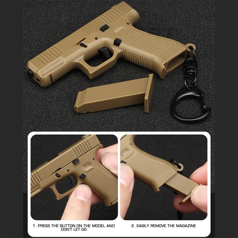 2021 Mini pistolet kształt taktyczne brelok przenośne kluczowe ozdoby odpinany Glock 45 pistolet broń brelok breloczek Trend prezent