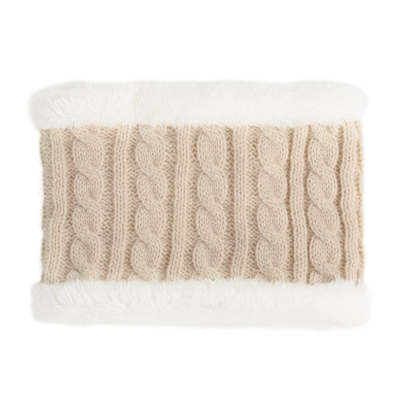 Babador de algodão tricotado para bebês, cachecol fofo de inverno para meninos e meninas, quente para áreas externas, novo, cor sólida, plus de veludo, casual