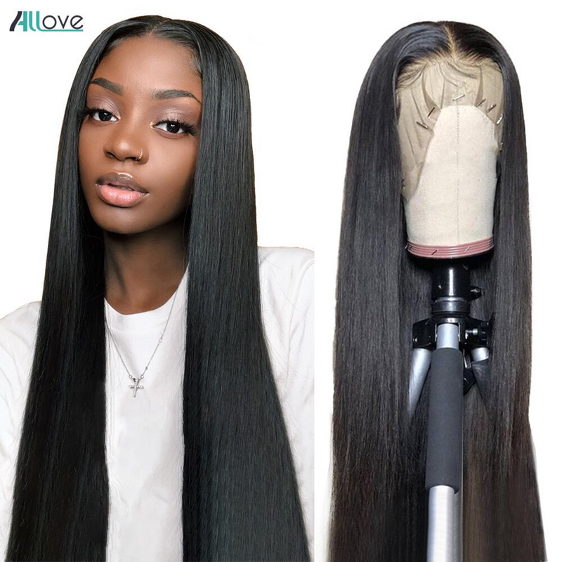 Allove HD Transparent Lace Front Human Hair Wigs For Women 30 Inch Bone Straight Lace Front Wig 13x4 13x6 HD Lace Frontal Wig