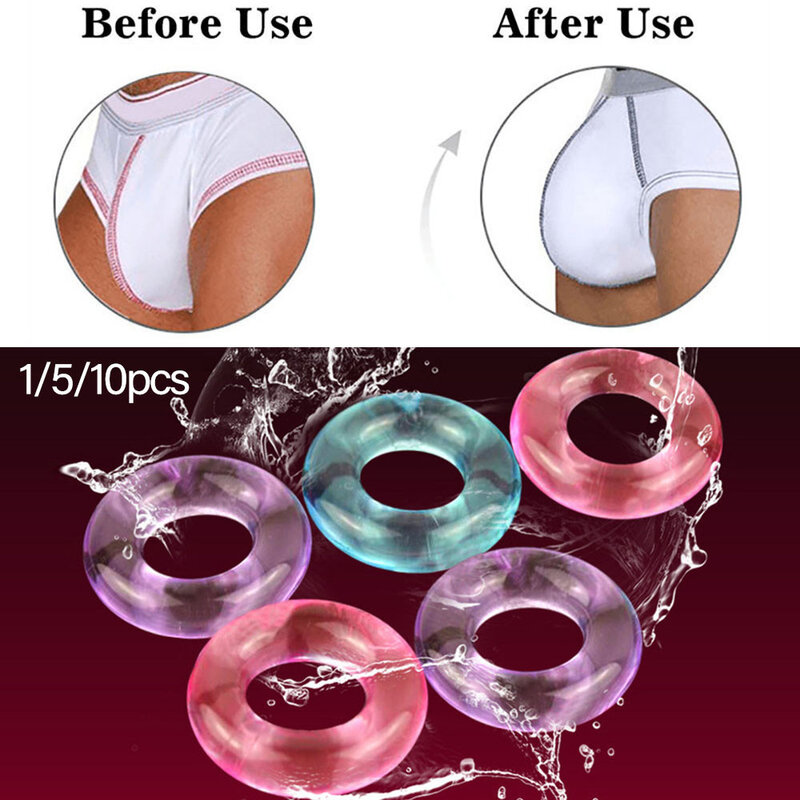 1/5/10pcs Men's Transparent Briefs Soft High Elastic Thong C-Strap Ring Circle Underwear Male Sexy C-Strap Underpants