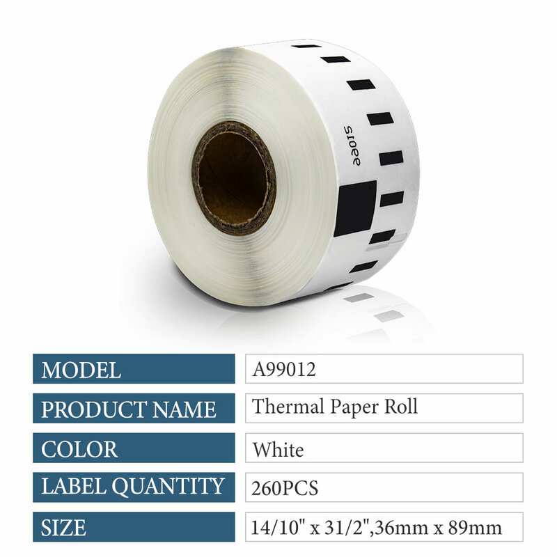 1x Etiqueta compatible con Dymo 99012 36 x 89 mm 260 etiquetas por rollo