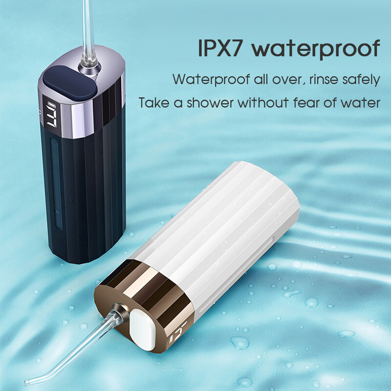 Boi dentes clareamento 4 modos portátil inteligente lcd oral irrigador dispositivos de limpeza bocal escondido ipx7 à prova dwaterproof água flosser