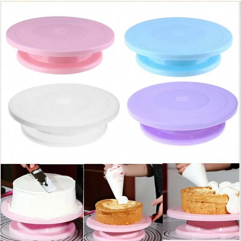 Diy bolo turntable molde de cozimento placa de bolo rotativa redonda ferramentas de decoração de bolo mesa rotativa pastelaria suprimentos acessórios de cozimento