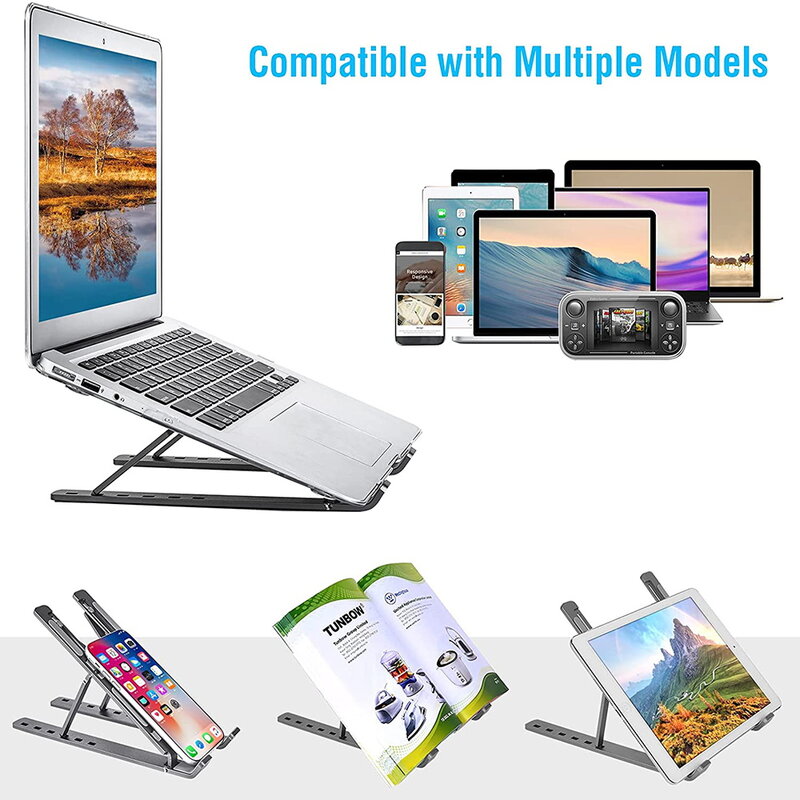 Laptop Stand Voor Macbook Pro Air Notebook Houder Opvouwbare Plastic Tablet Stand Telefoon Stand Cooling Beugel Riser Draagbare