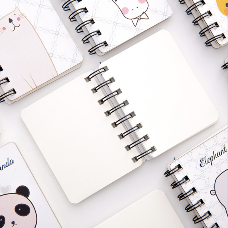 Niedlichen Cartoon-Muster Wicklung Spule Notebook 80 Seiten Hand Konto Kleinen Notizblock Tagebuch Student Notebook Planer Leicht zu Tragen