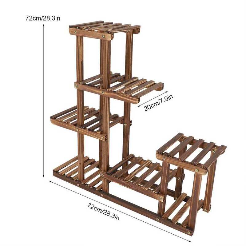 Multi-Tiers Tuin Plant Plank Houten Plant Stand Balkon Tuin Bloem Plant Stand Display Plank