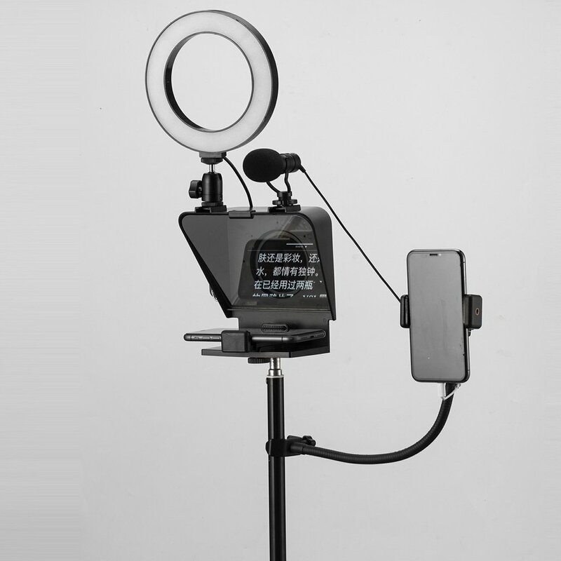 Teleprompter Ponsel DSLR Perekam Mini Portabel Presbyber Ponsel Teleprompter Artefak Video dengan Remote Kontrol