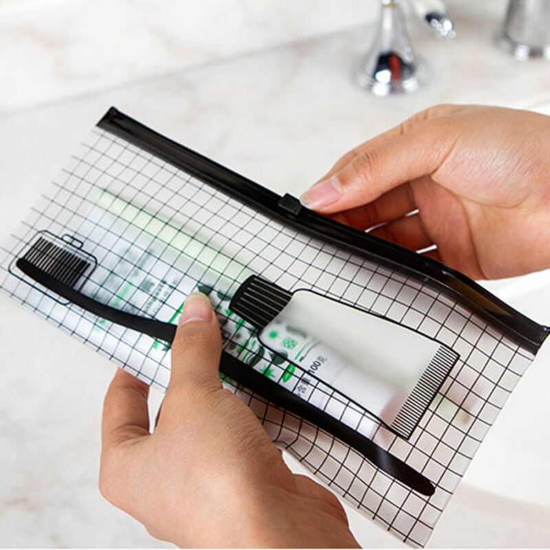 Transparent Toothbrush Cosmetic Bag Women Travel Makeup Bag Make Up Organizer Storage Pouch Toiletry Beauty Wash Kit Case