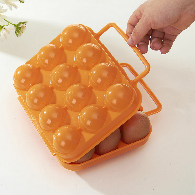 6 Kotak 12 Kotak Telur Luar Ruangan Berkemah Tahan Benturan Kotak Telur Portabel Penebalan Plastik Alat Bertahan Hidup Alat Berkemah