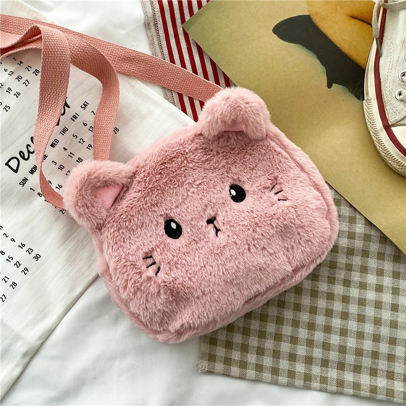 Мягкая Плюшевая сумка-мессенджер для маленьких девочек, детские маленькие сумки на плечо с милым мультяшным котом для мальчиков, Детские сумочки через плечо