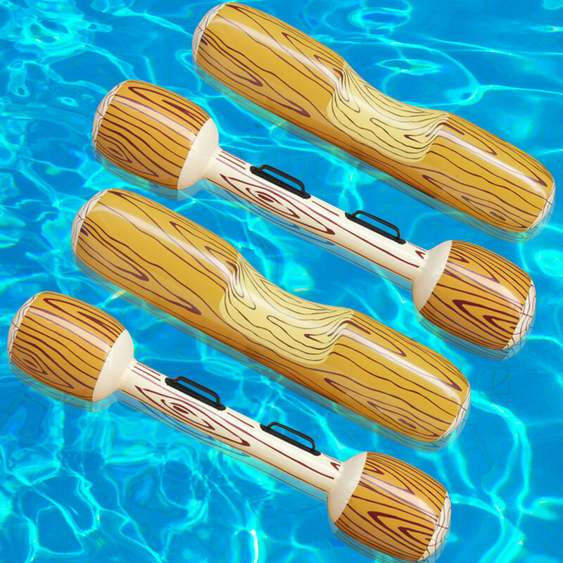 4 sztuk/zestaw Summer Outdoor Beach Pool nadmuchiwane kółka do pływania kobiety mężczyźni Double Beat Swim Log zestaw kijów pierścień basen sporty wodne
