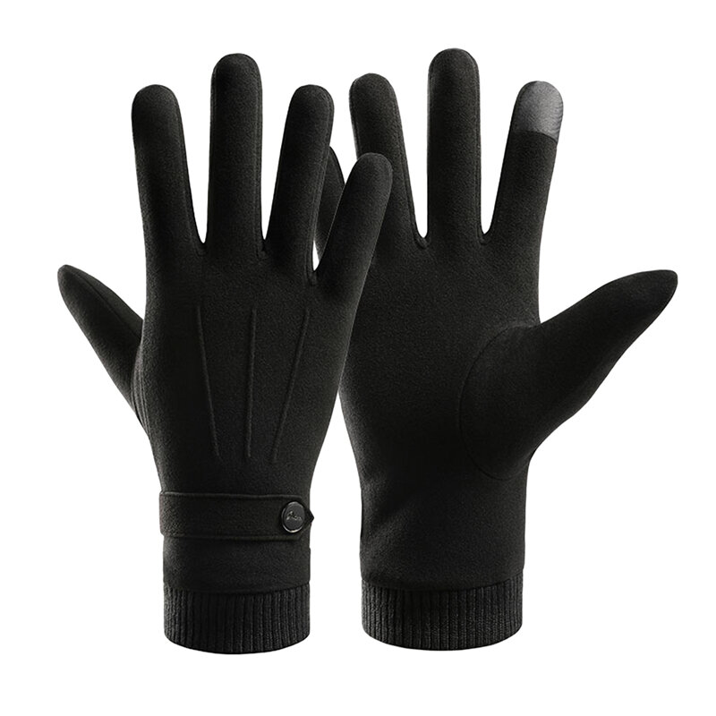 Зимние мужские теплые перчатки для сенсорного экрана плюс бархатные Модные Простые варежки защита от холода плотные мужские перчатки для у...
