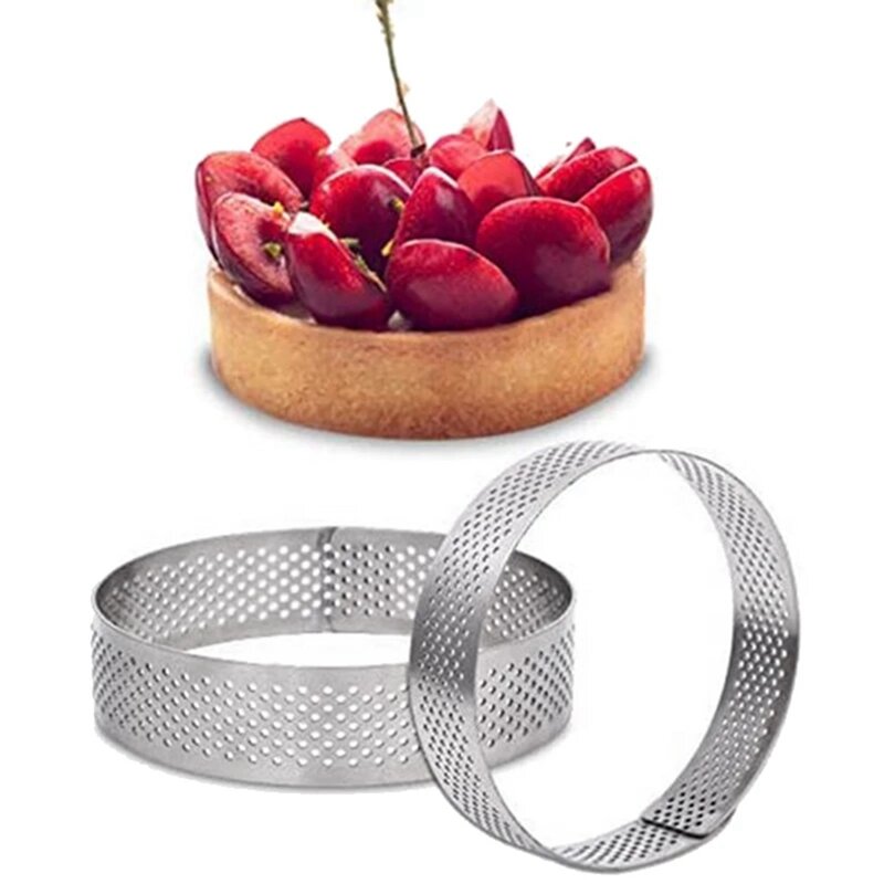 Кольца для выпечки тортов, перфорированные кольца для мусса, круглая форма для выпечки тортов, 12 штук, 6 см