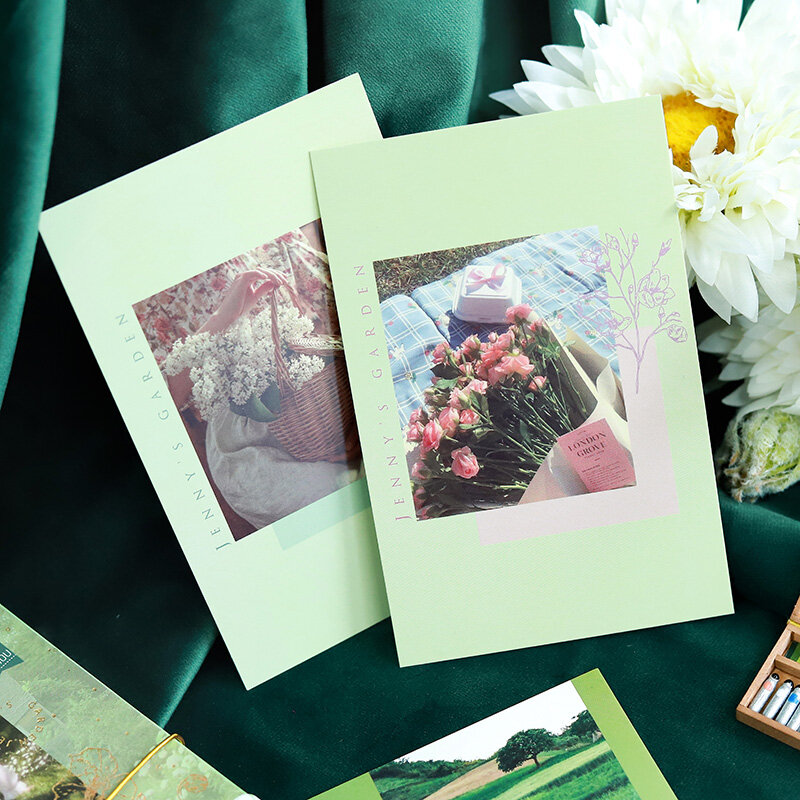 30ชิ้น/เซ็ต Jenny 'S Garden Series โปสการ์ด Retro INS สไตล์ข้อความการ์ดอวยพรการ์ดอวยพร DIY วารสารตกแต่ง