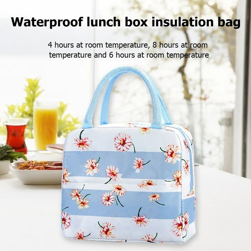 Портативная сумка для обеда, водонепроницаемая термоизолированная сумка-холодильник из ткани Оксфорд, сумка-тоут для обеда из бэнто