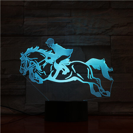 11.11โปรโมชั่น3D โคมไฟม้าแข่งขี่ม้าของขวัญที่ดีที่สุดสำหรับครอบครัว Touch Sensor Led Night Light โคมไฟเทศกาลของ...