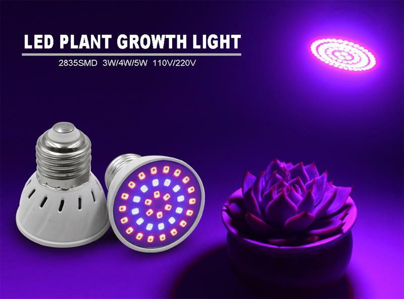 Lampe horticole de croissance LED, E27, E14, 36/110, 220/54/72 V, pour serre/jardin, plantes