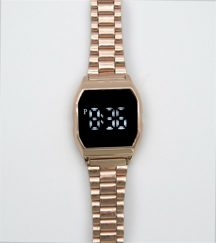 Relojes de plata y oro rosa para Hombre y mujer, Reloj electrónico Digital de estilo Retro, masculino