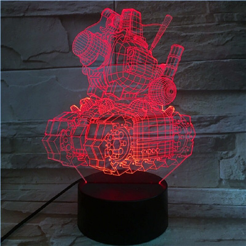Lampe Led 3D avec interrupteur tactile à distance, luminaire décoratif d'intérieur, idéal pour un salon ou un bureau, 7 couleurs différentes