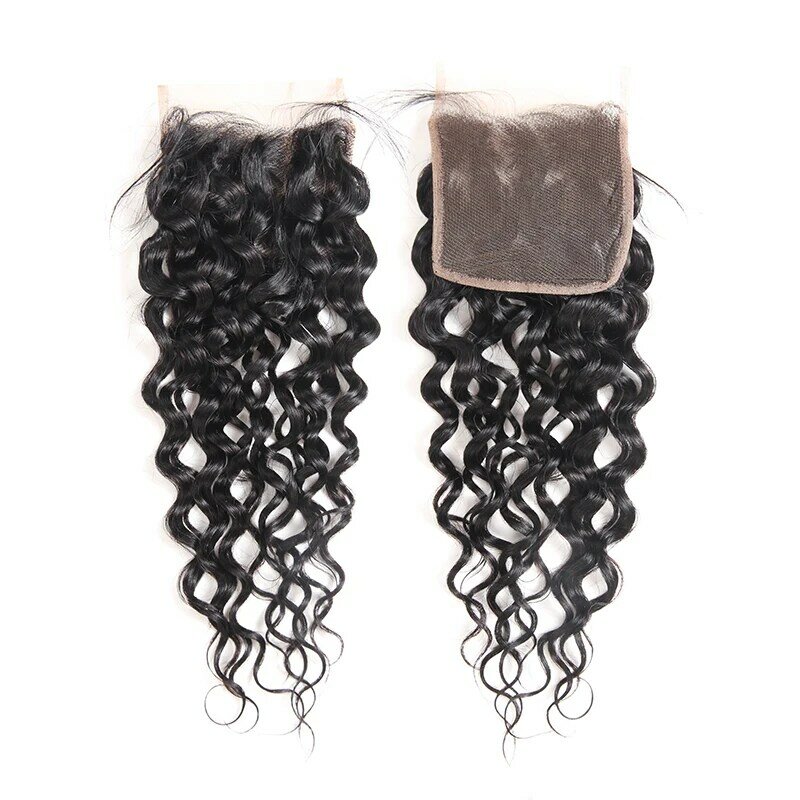 Бразильские волнистые волосы на шнуровке 4x4, человеческие волосы на шнуровке, свободная деталь, 100% бразильские человеческие волосы для женщ...